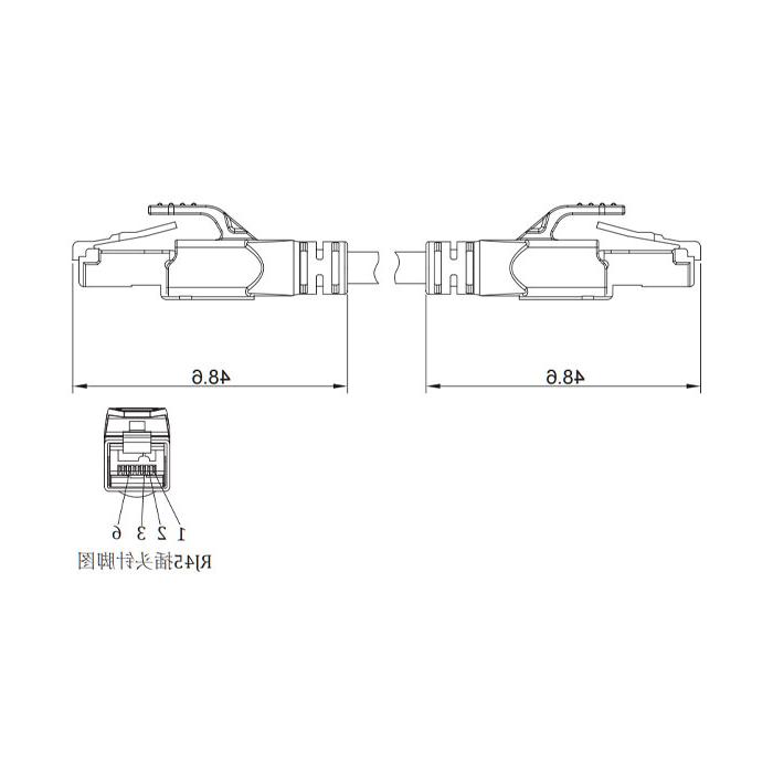 RJ45 Straight male to RJ45 straight male, double-end precast PVC non-flexible cable, shielded, green sheath, 0C4201-XXX